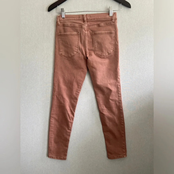 Free people FP faded pink rose low rise skinny jeans zipper fly Sz 25 - Picture 2 of 9